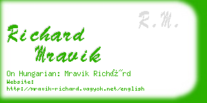 richard mravik business card